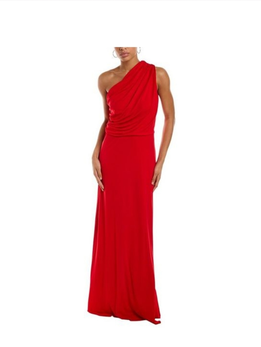 Halston Charlee Matte Jersey One Shoulder Neckline Grecian Floor Length Gown .8